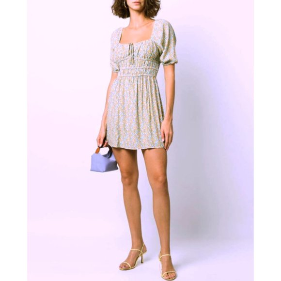 Faithfull the Brand Sylvie Mini Dress Sabinosa Floral Print in Luxe Rayon Fabric - Picture 7 of 7
